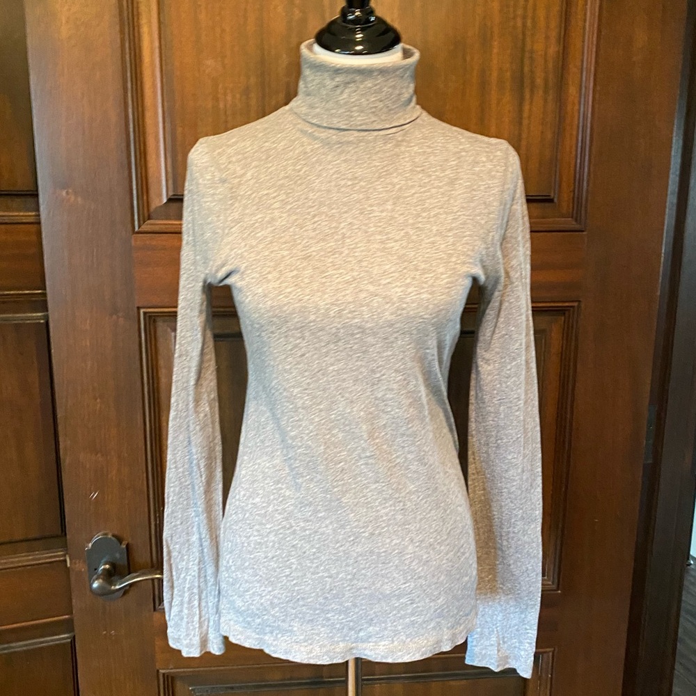J Crew Tissue Tee Heather Grey Turtleneck